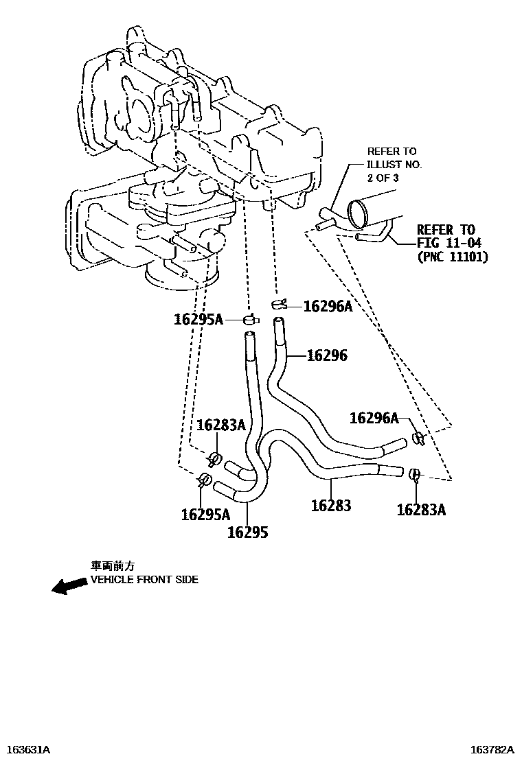Toyota COROLLA RADIATOR & WATER OUTLET EPC diagram — 163782A