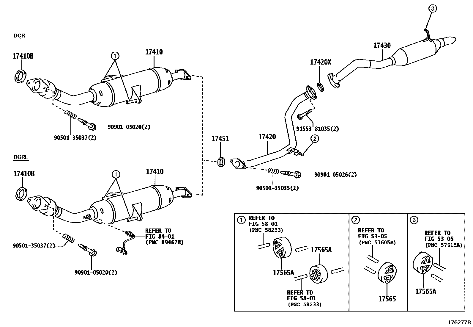 Toyota COROLLA Exhaust Pipe EPC diagram — 176277B