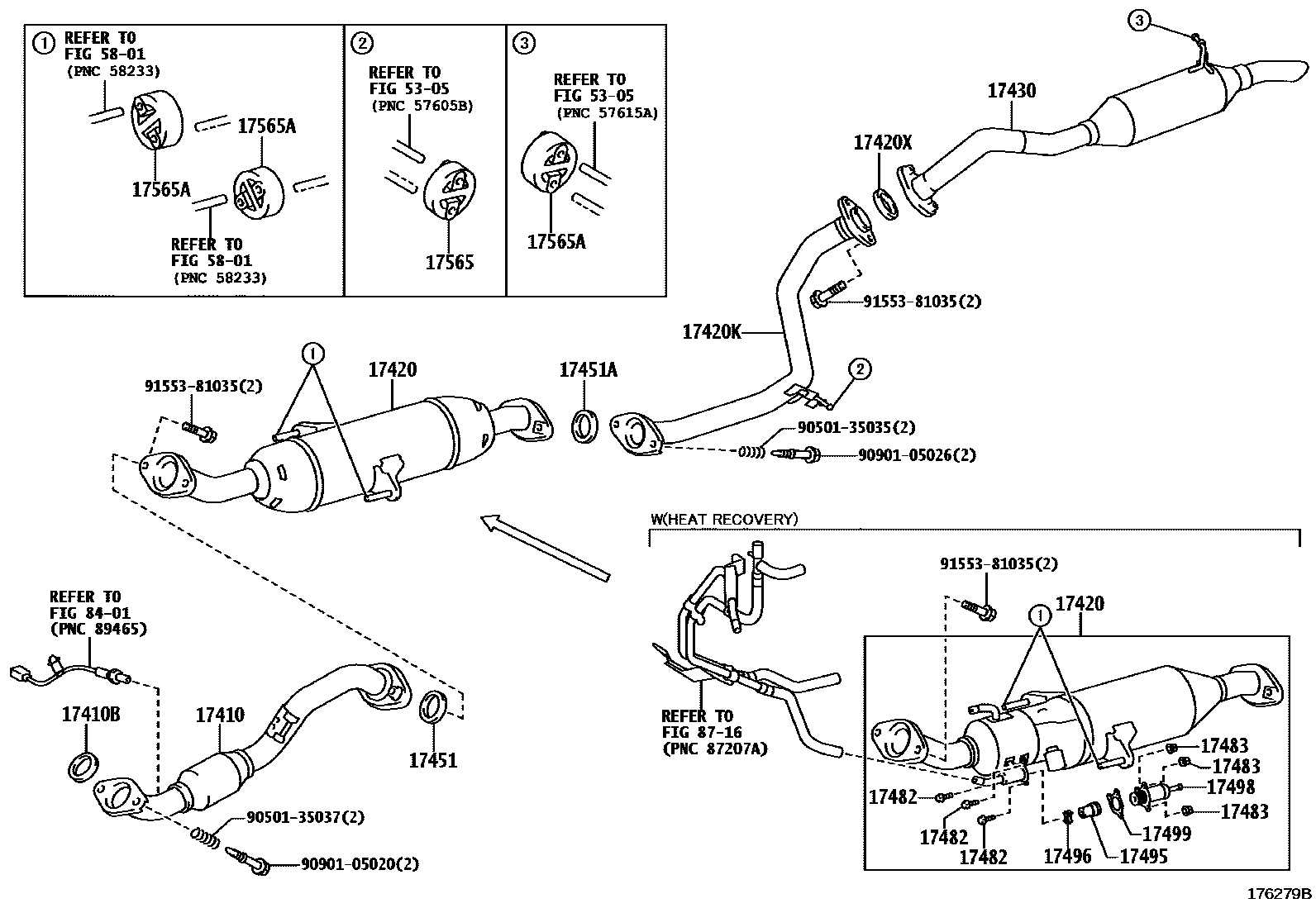 Toyota COROLLA Exhaust Pipe EPC diagram — 176279B