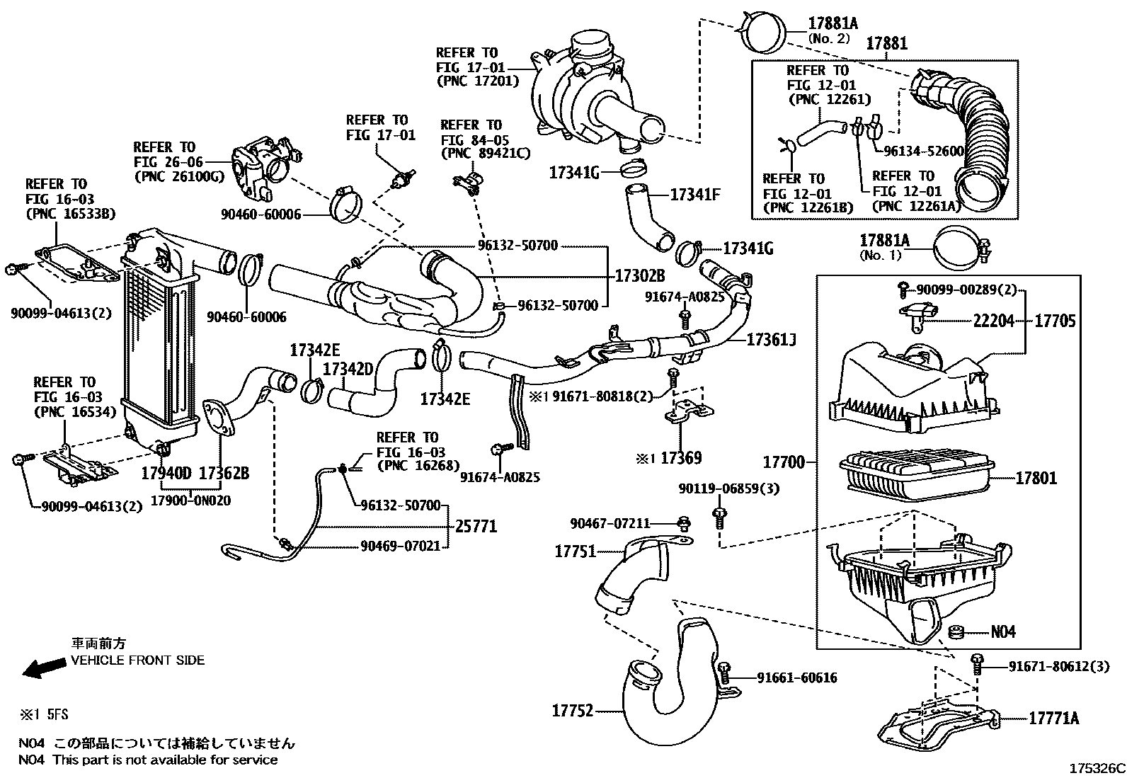 Toyota COROLLA Air Cleaner EPC diagram — 175326C
