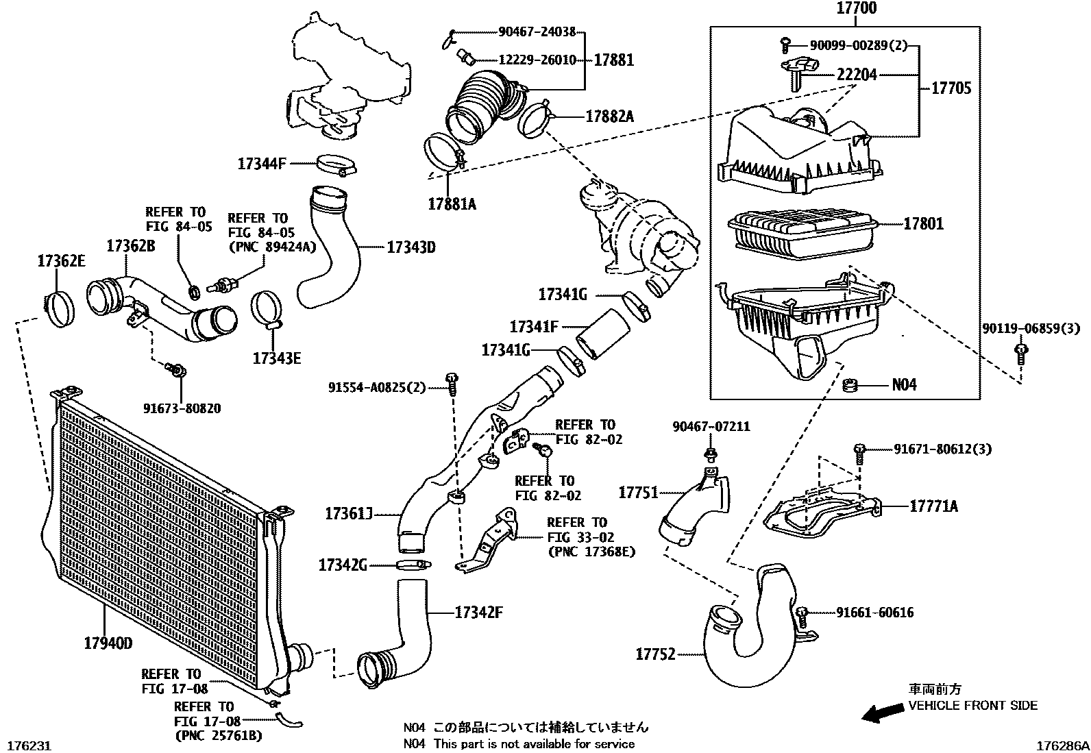 Toyota COROLLA Air Cleaner EPC diagram — 176286A