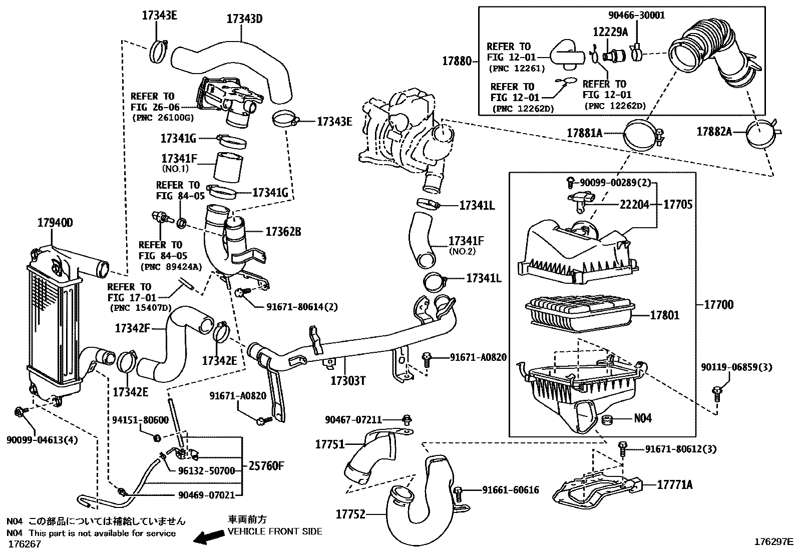Toyota COROLLA Air Cleaner EPC diagram — 176297E