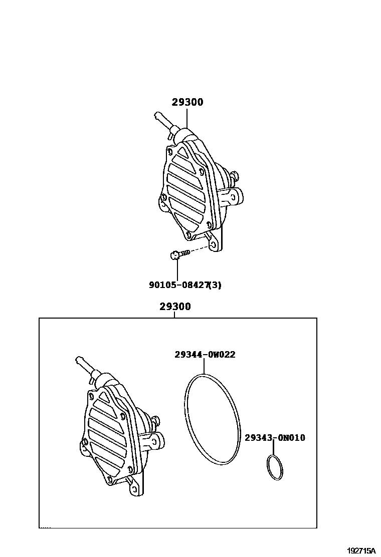 Toyota COROLLA 真空泵 EPC diagram — 192715A