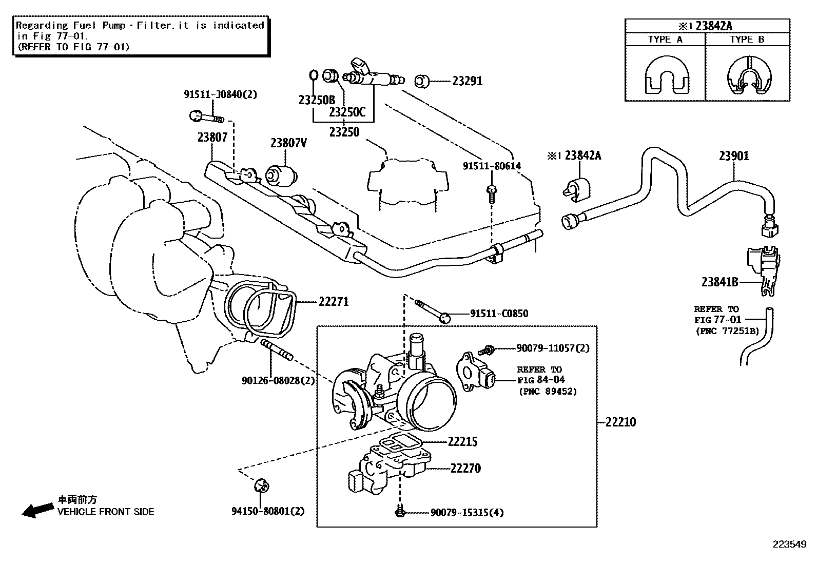 Toyota COROLLA 燃油喷射系统 EPC diagram — 223549