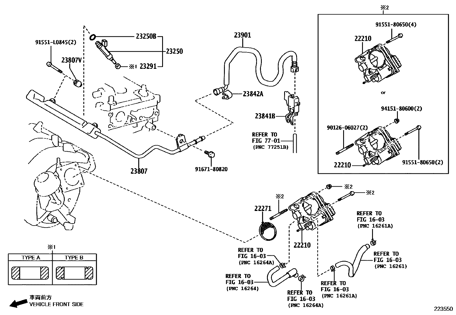 Toyota COROLLA 燃油喷射系统 EPC diagram — 223550