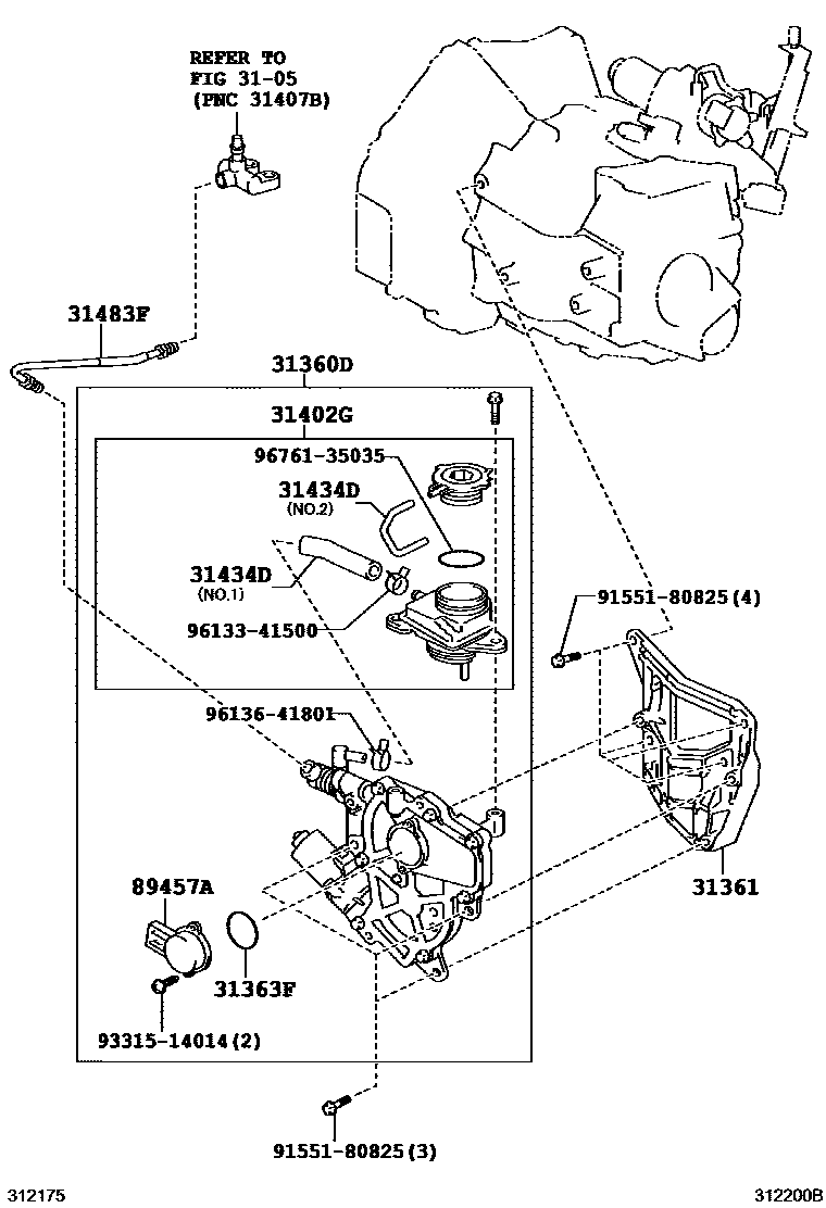 Toyota COROLLA FREE TRONIC系统 EPC diagram — 312200B