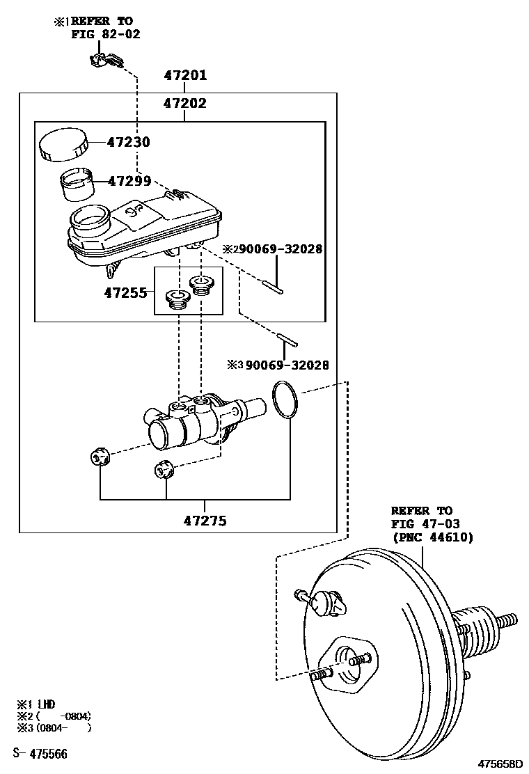 Toyota COROLLA 制动总泵 EPC diagram — 475658D