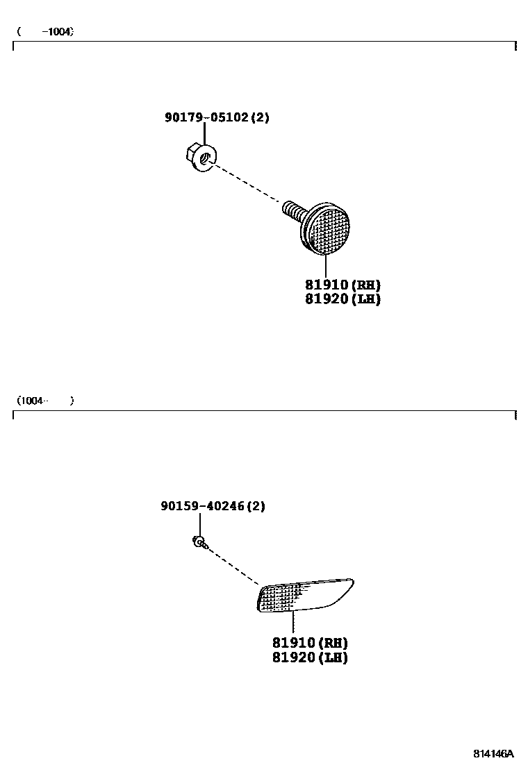 Toyota COROLLA reflector EPC diagram — 814146A