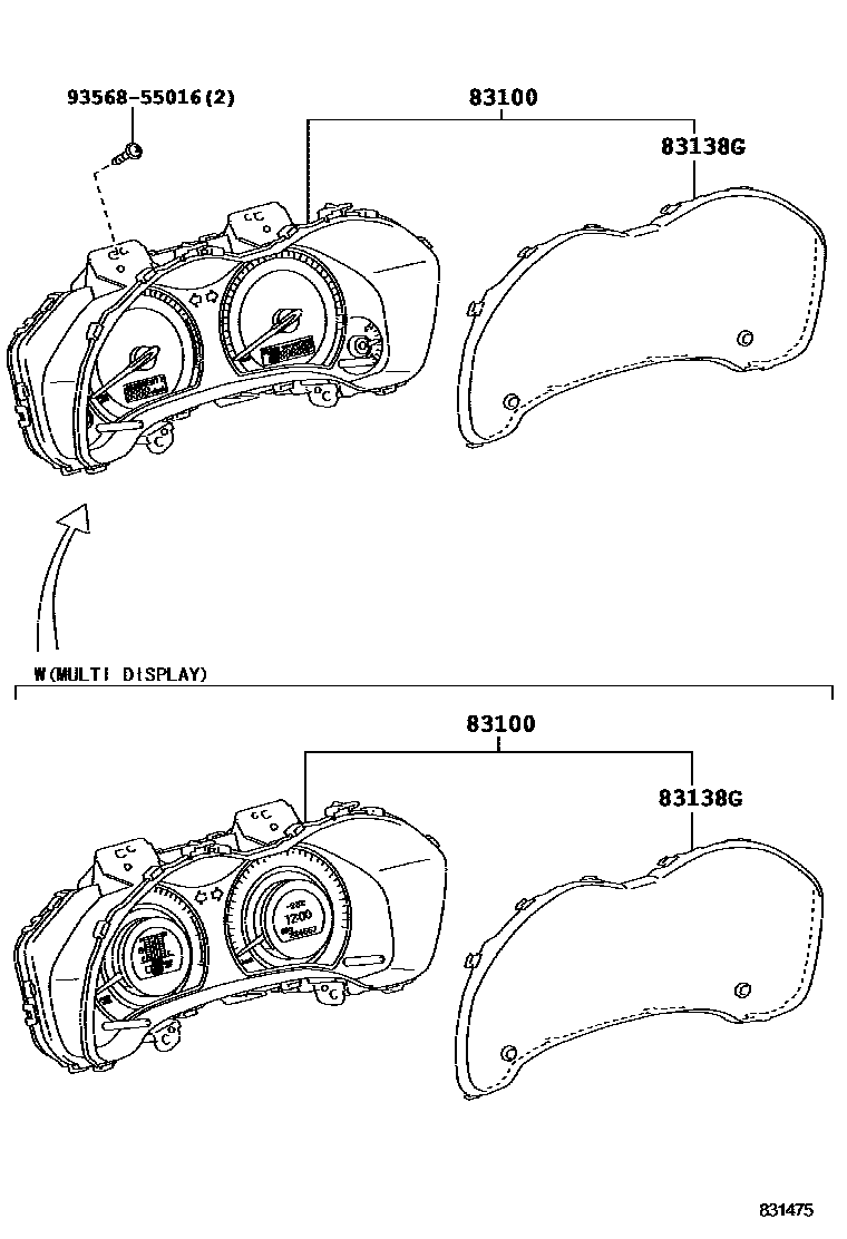 Toyota COROLLA 仪表 EPC diagram — 831475