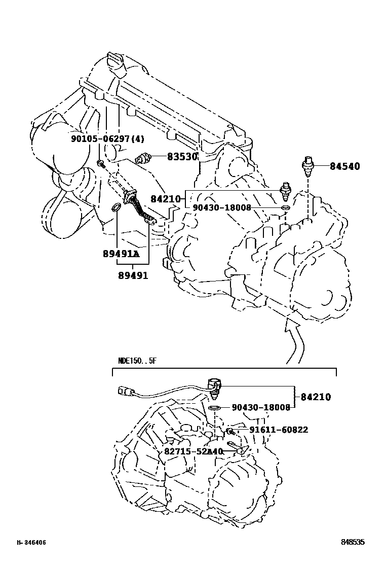Toyota COROLLA 开关和继电器和ECU EPC diagram — 848535