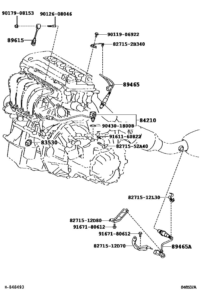 Toyota COROLLA 开关和继电器和ECU EPC diagram — 848537A