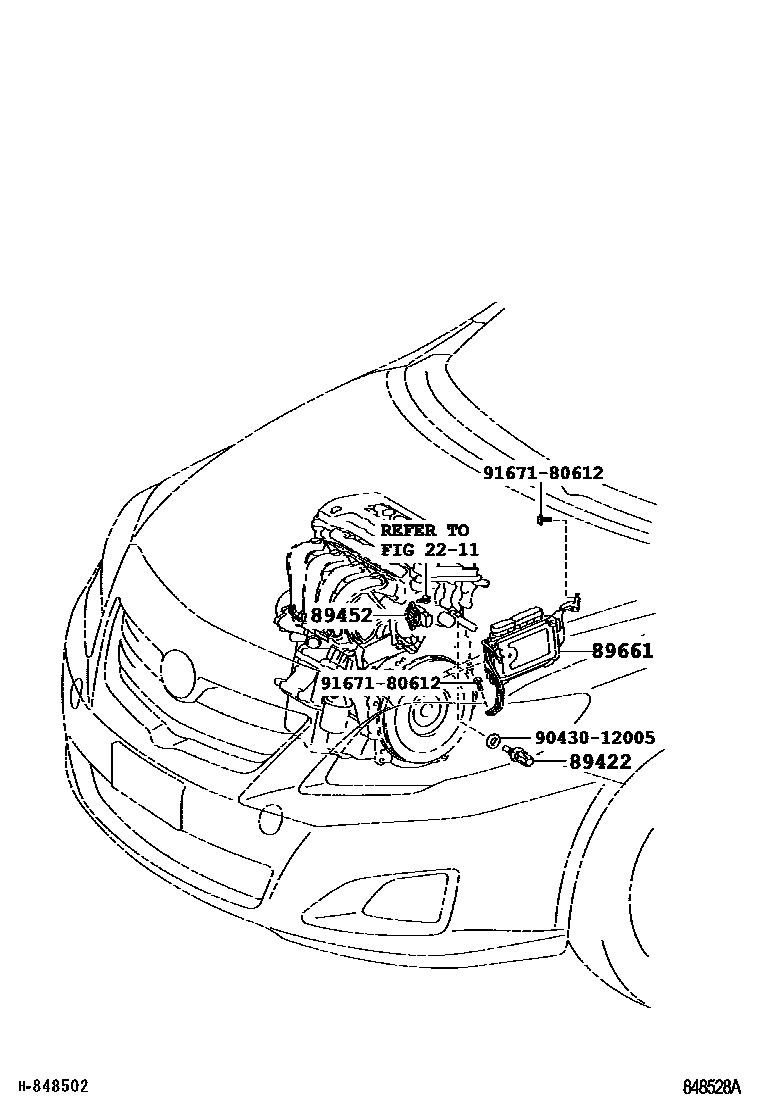 Toyota COROLLA 电子燃油喷射系统 EPC diagram — 848528A