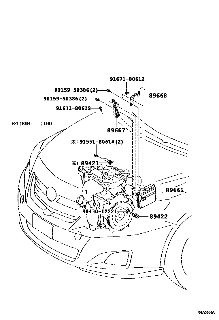 Toyota COROLLA 电子燃油喷射系统 EPC diagram — 84A383A