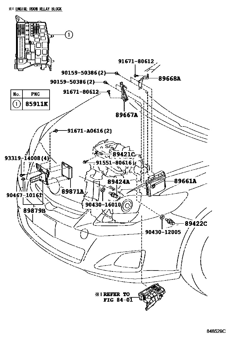 Toyota COROLLA 电子控制柴油机(ECD) EPC diagram — 848529C
