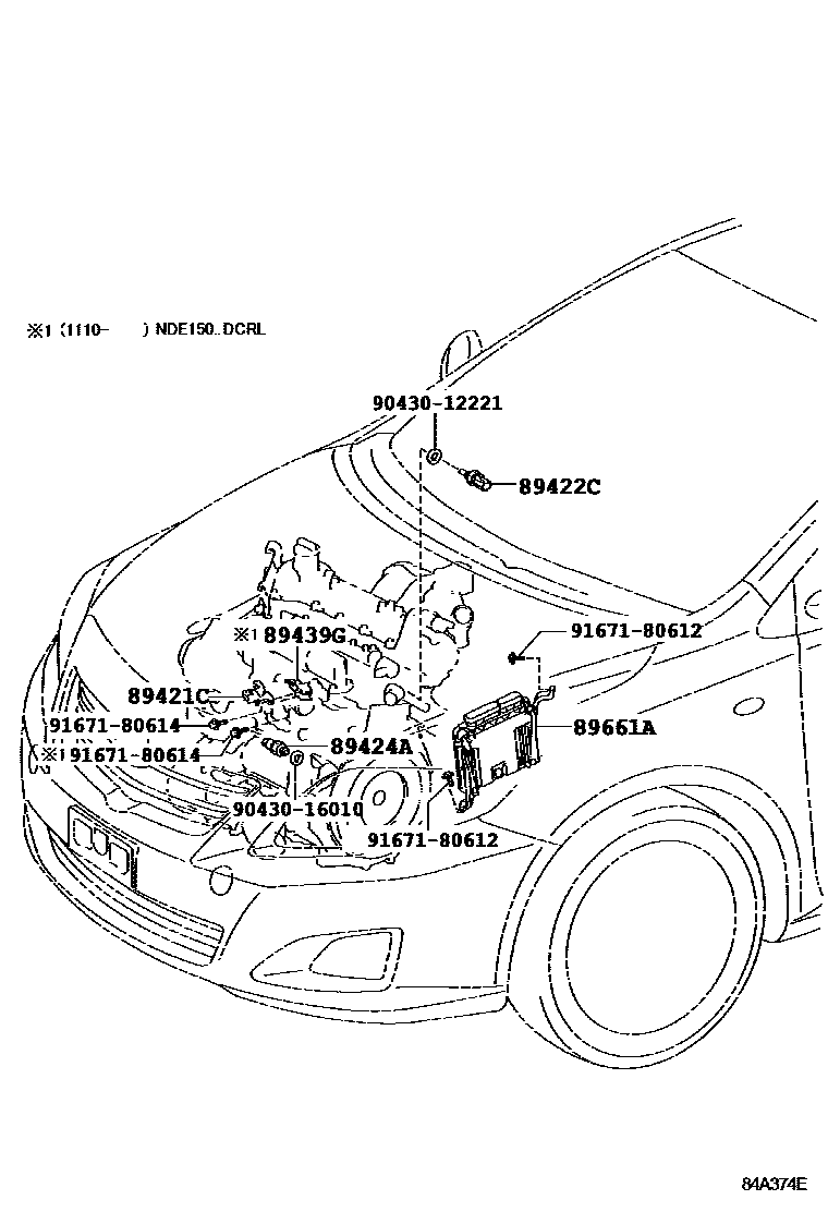 Toyota COROLLA 电子控制柴油机(ECD) EPC diagram — 84A374E