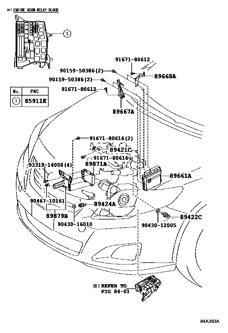 Toyota COROLLA 电子控制柴油机(ECD) EPC diagram — 84A393A
