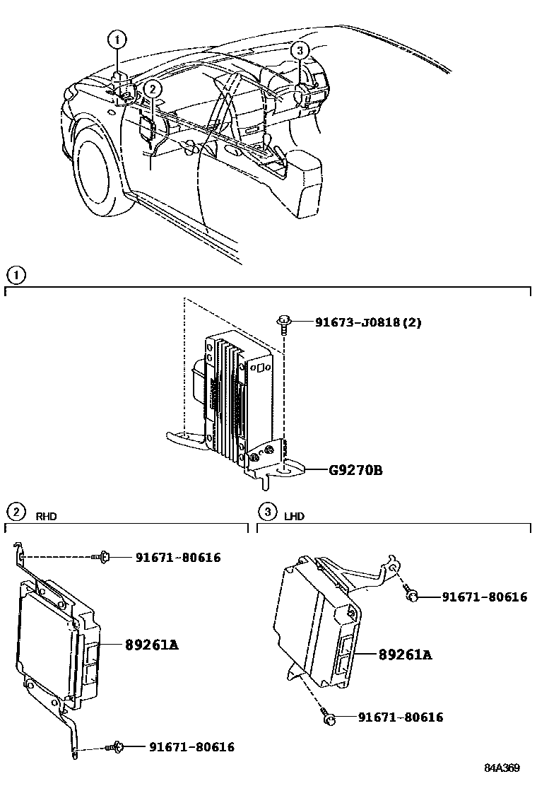 Toyota COROLLA 电子控制系统 EPC diagram — 84A369