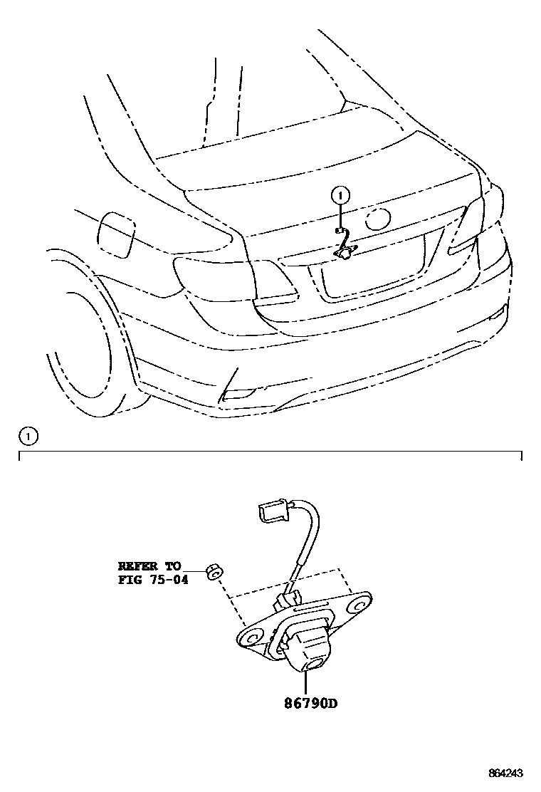 Toyota COROLLA 倒车影像和摄像头 EPC diagram — 864243