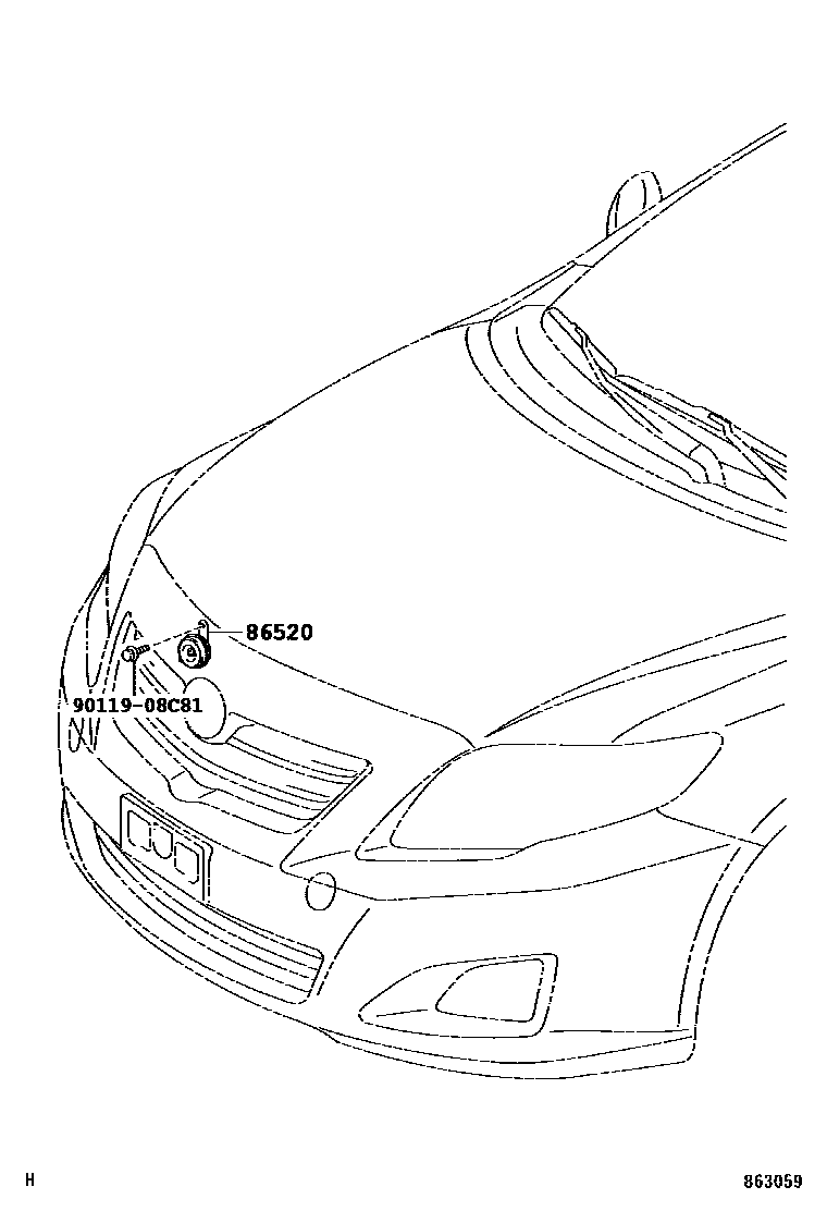 Toyota COROLLA 喇叭 EPC diagram — 863059