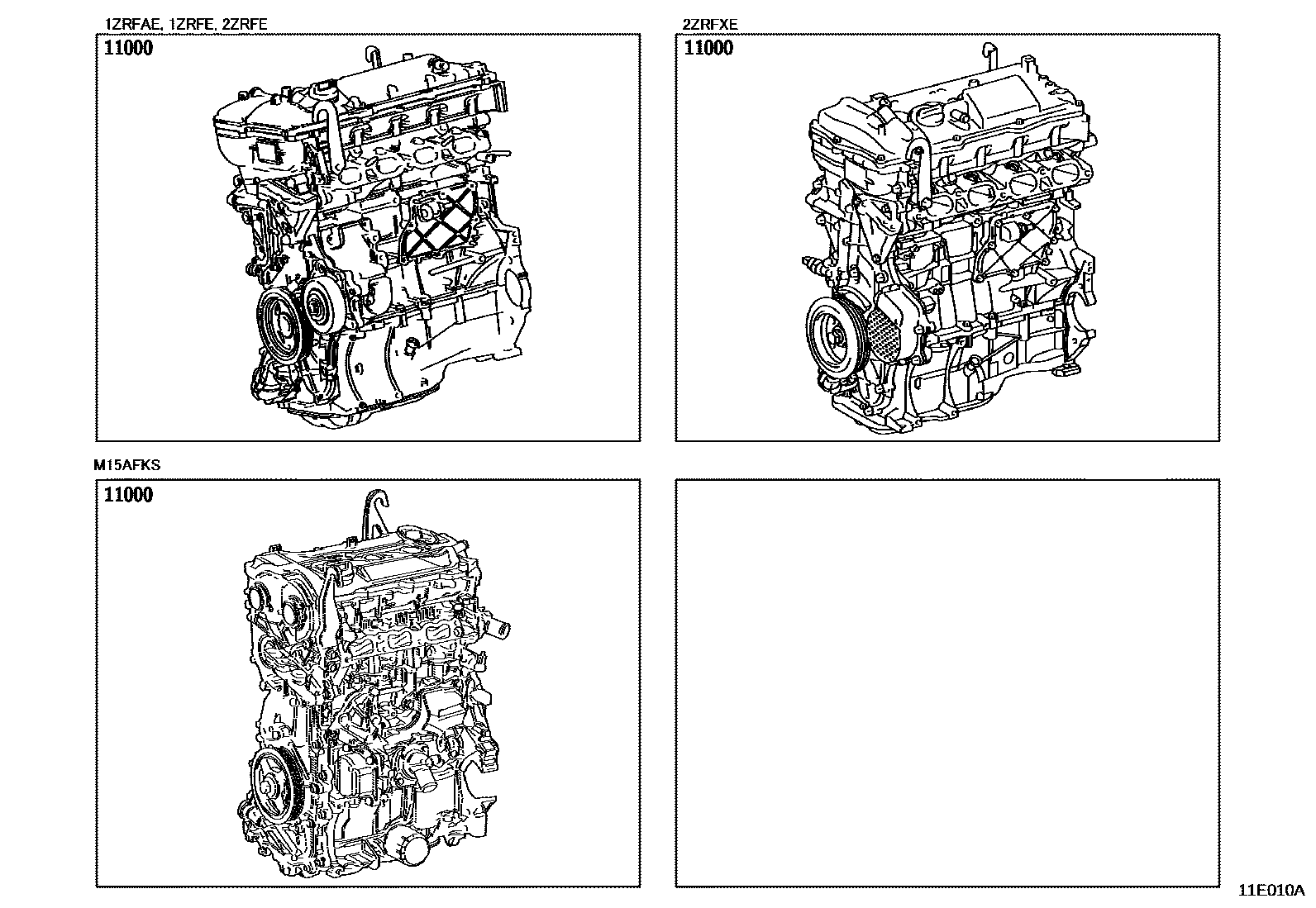 Toyota COROLLA Partial Engine Assembly EPC diagram — 11E010A