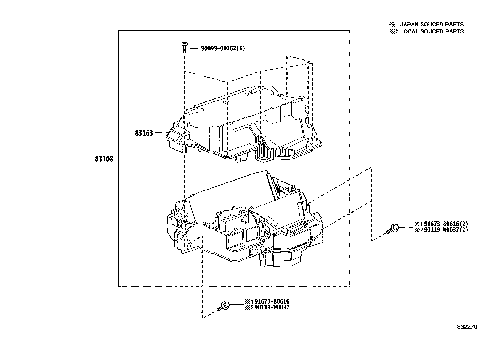 Toyota COROLLA 仪表 EPC diagram — 832270