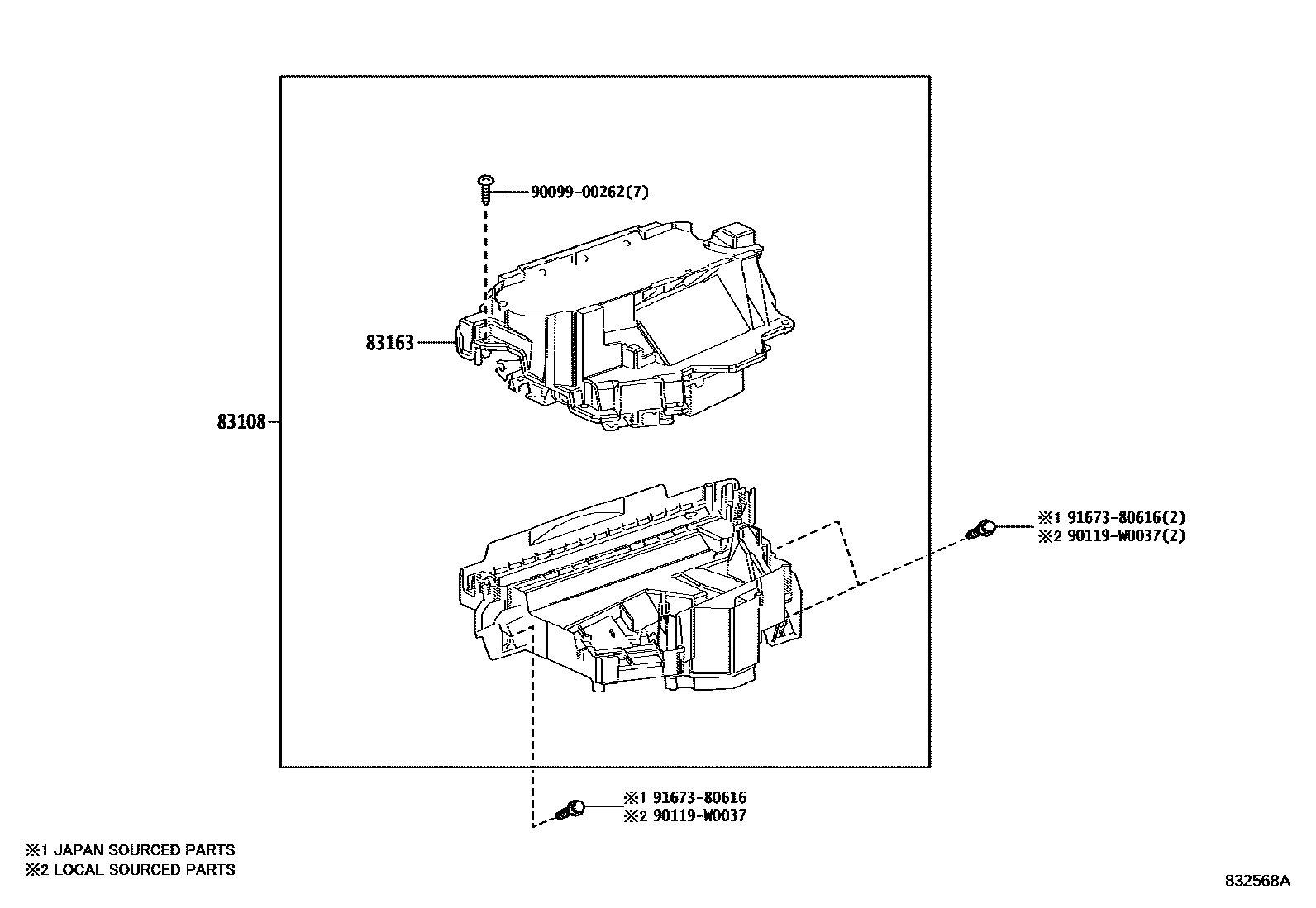Toyota COROLLA 仪表 EPC diagram — 832568A