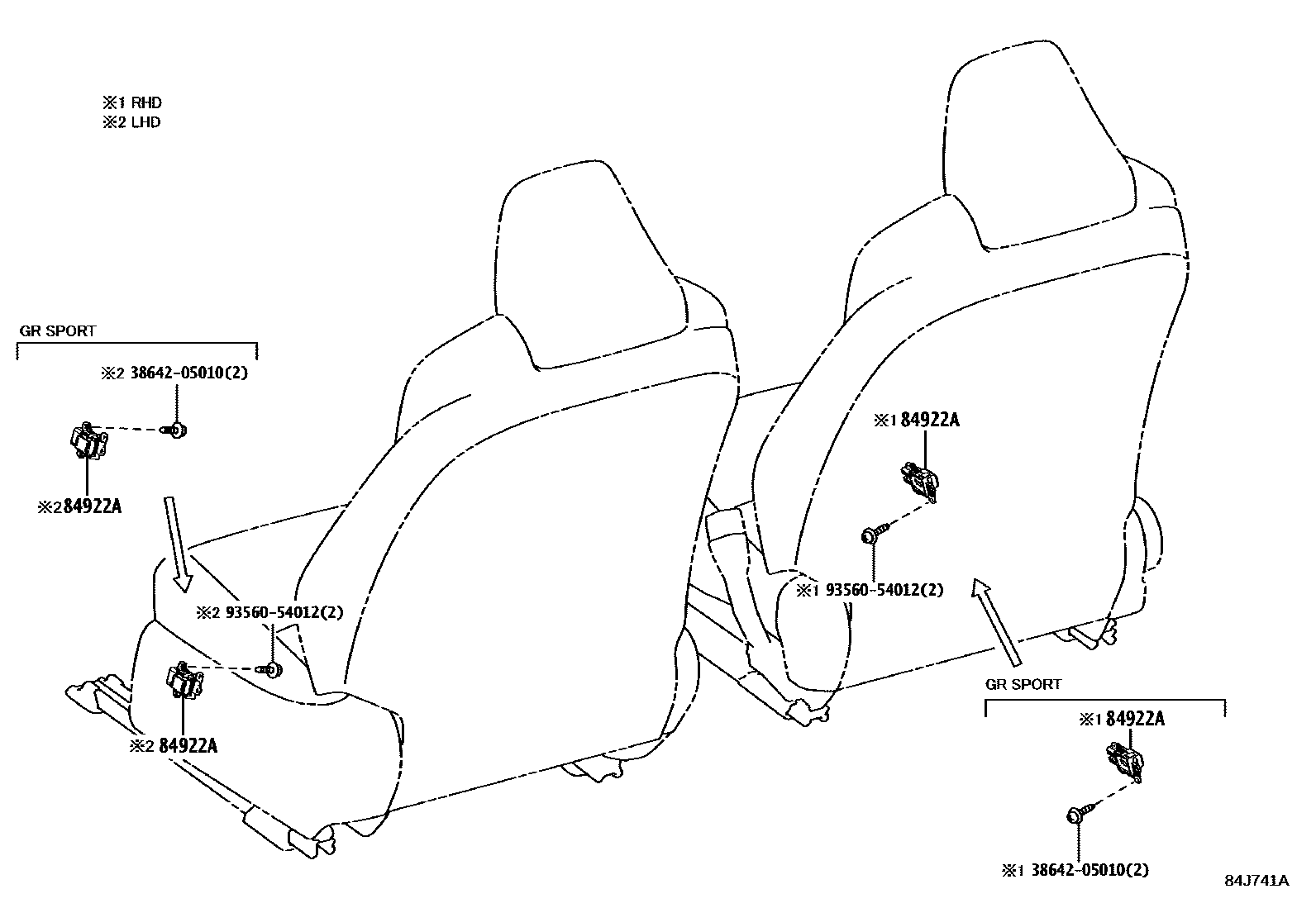 Toyota COROLLA 开关和继电器和ECU EPC diagram — 84J741A