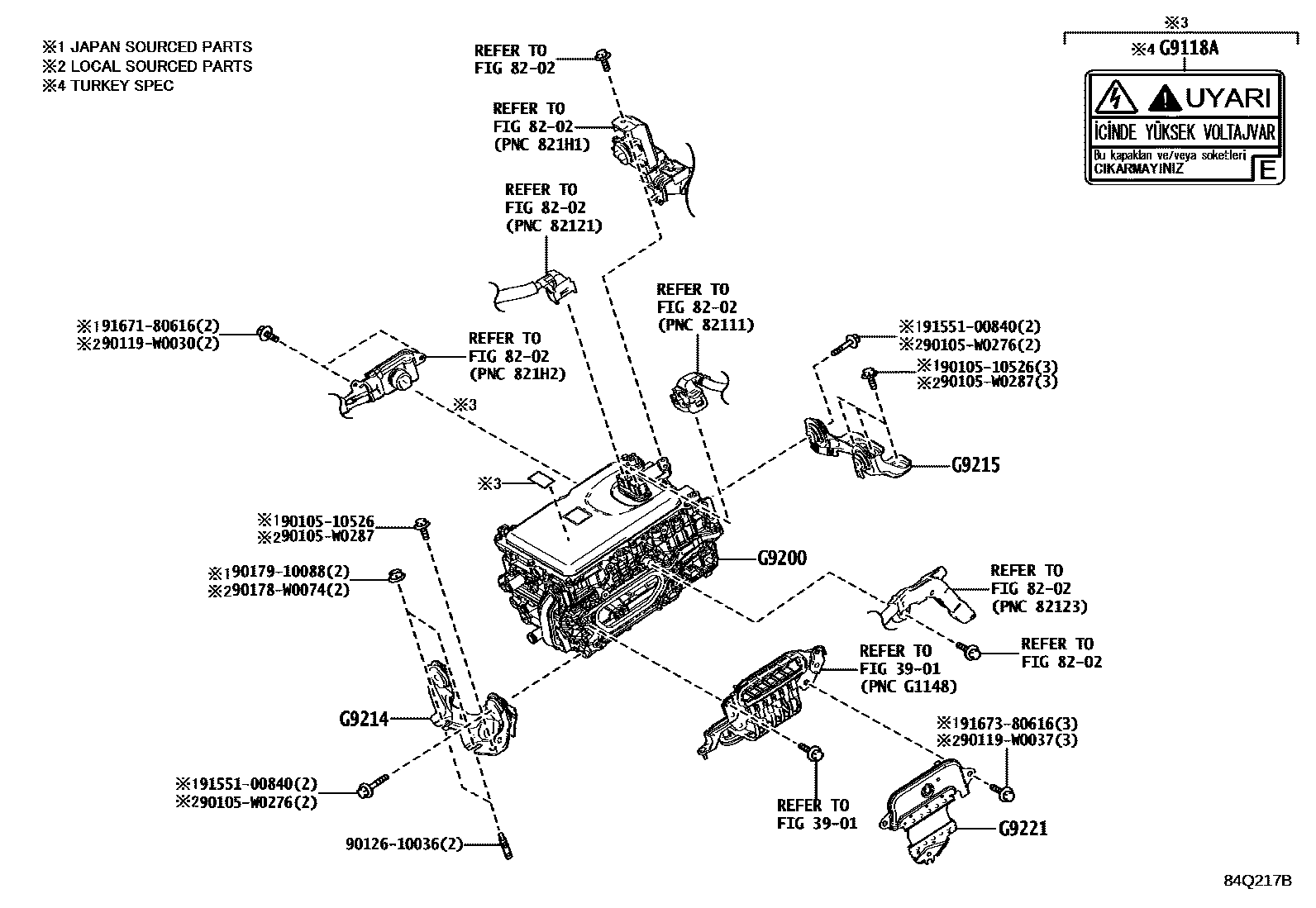Toyota COROLLA HV逆变器 EPC diagram — 84Q217B
