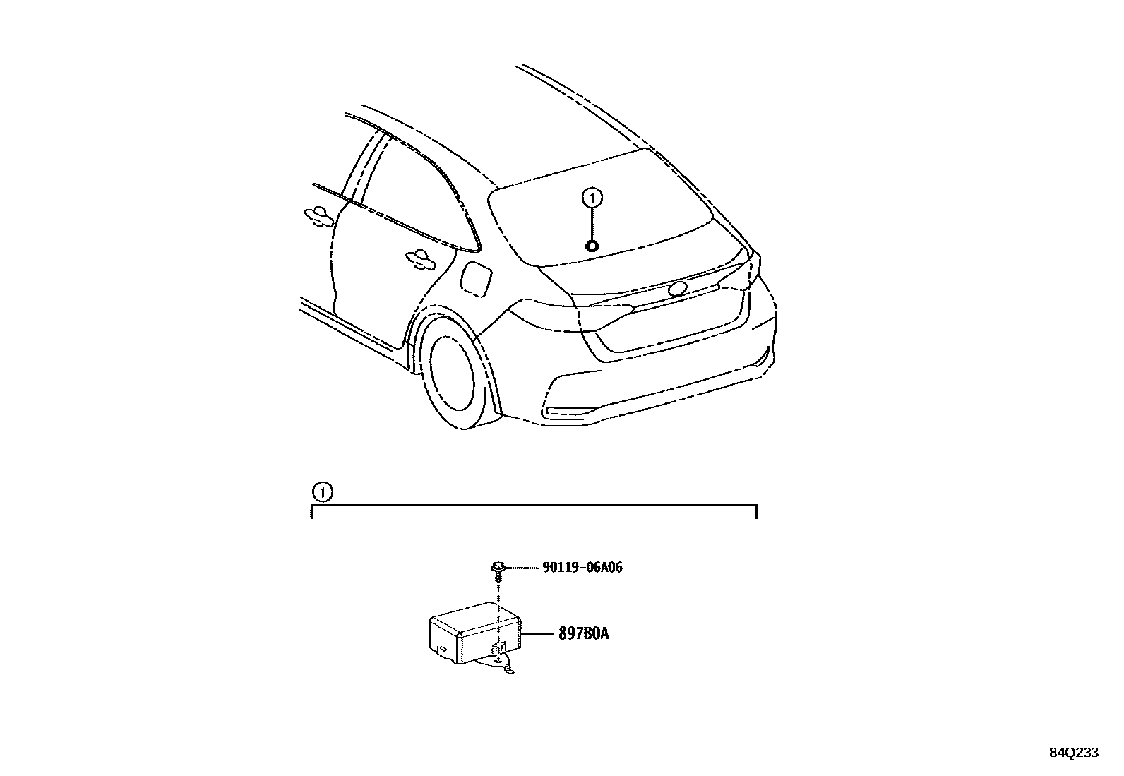 Toyota COROLLA 轮胎压力警告系统 EPC diagram — 84Q233