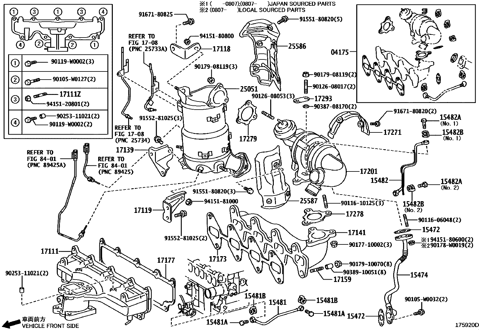 Toyota COROLLA Manifold EPC diagram — 175920D