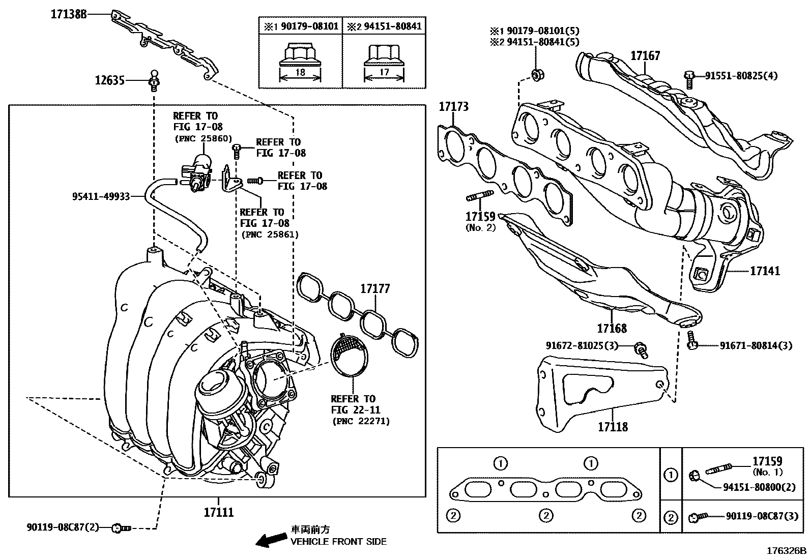 Toyota COROLLA Manifold EPC diagram — 176326B
