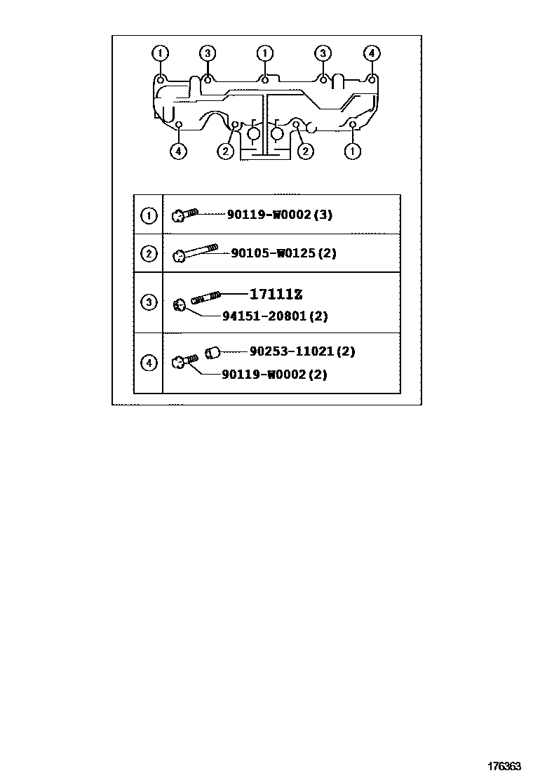 Toyota COROLLA Manifold EPC diagram — 176363