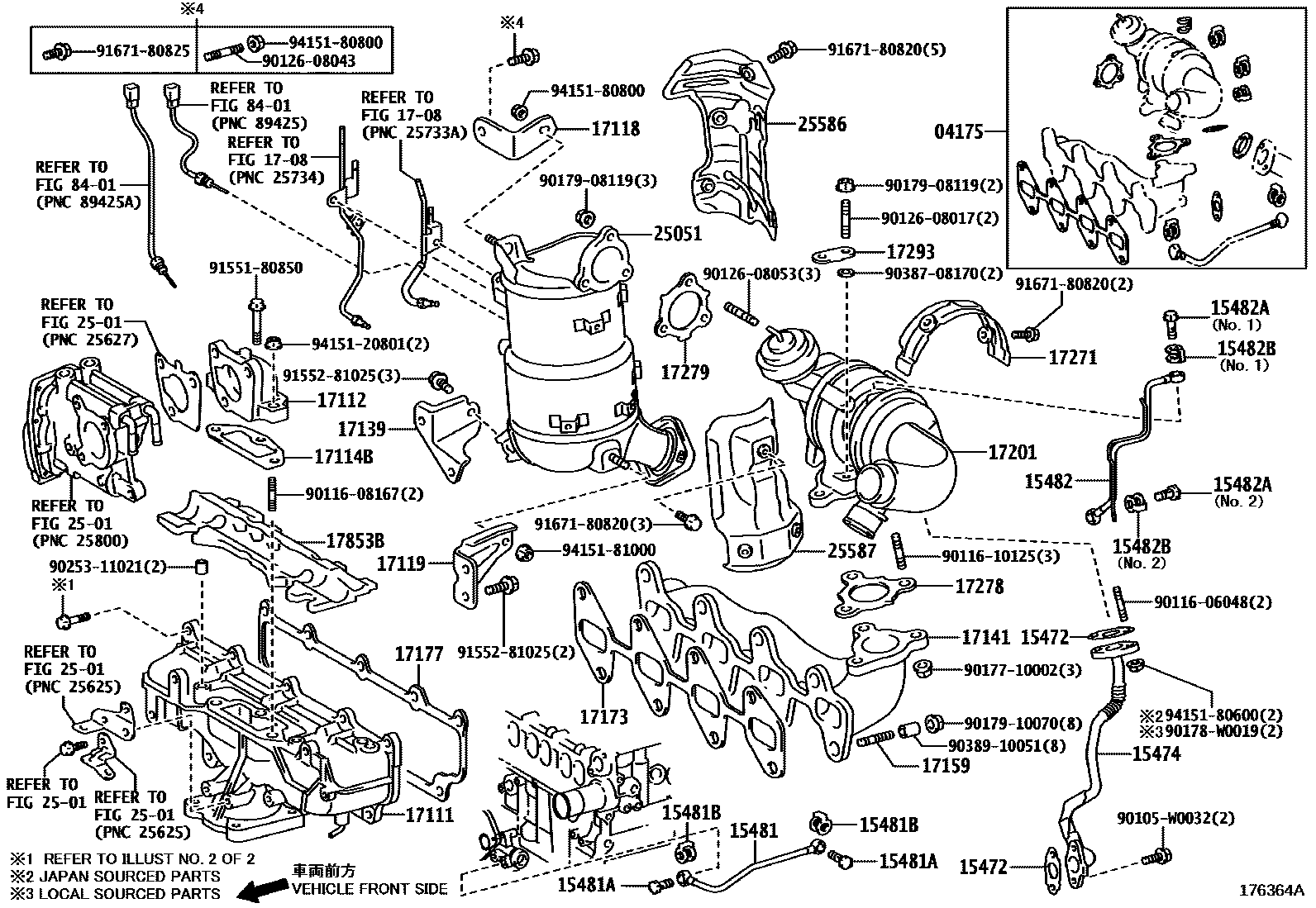 Toyota COROLLA Manifold EPC diagram — 176364A