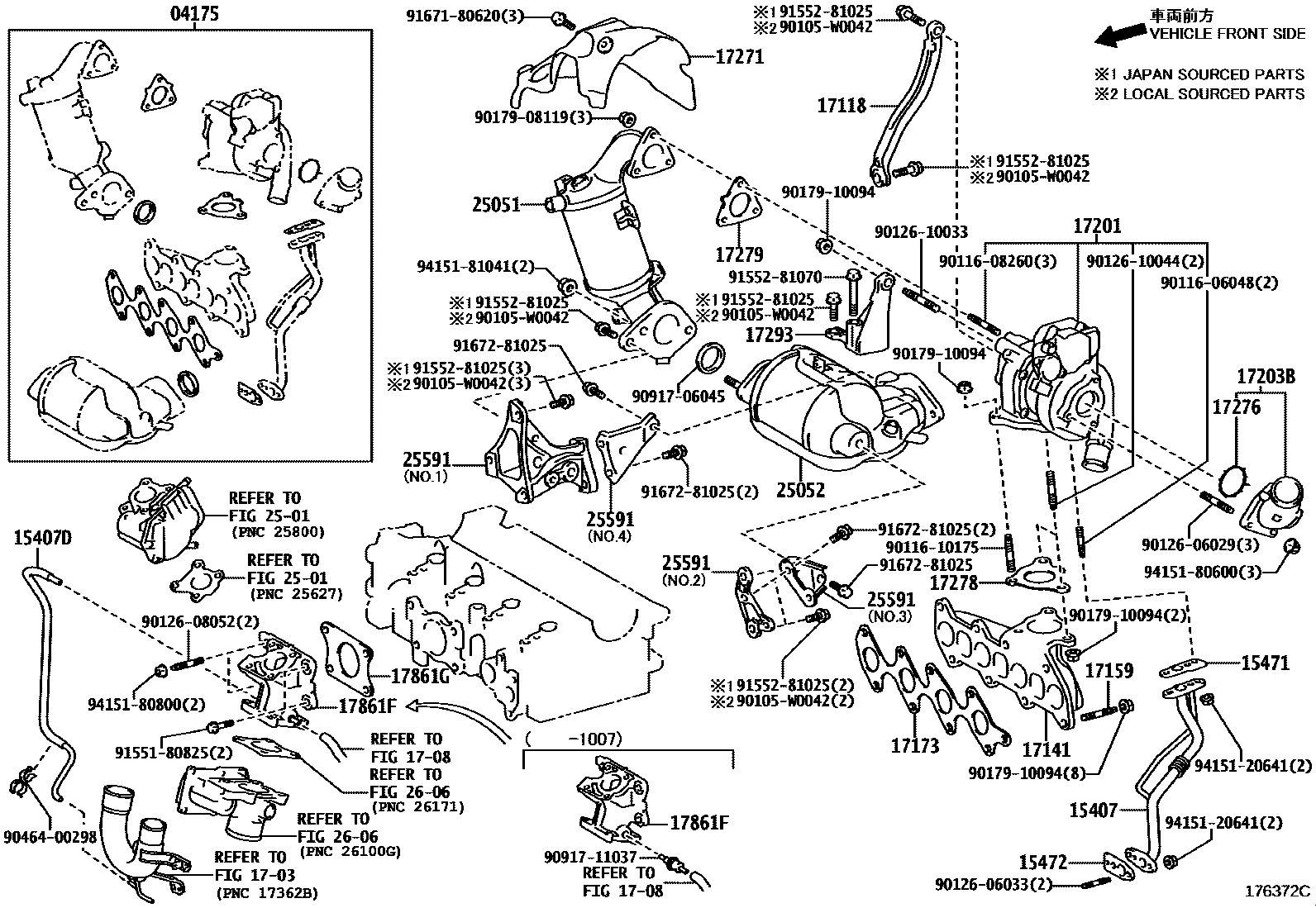 Toyota COROLLA Manifold EPC diagram — 176372C