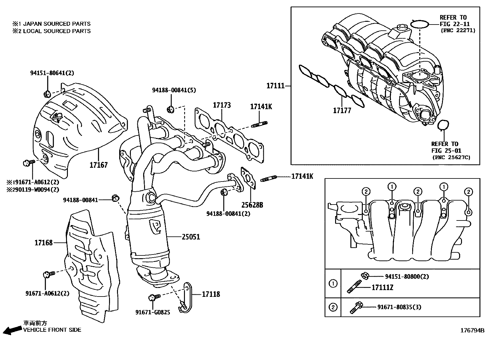 Toyota COROLLA Manifold EPC diagram — 176794B