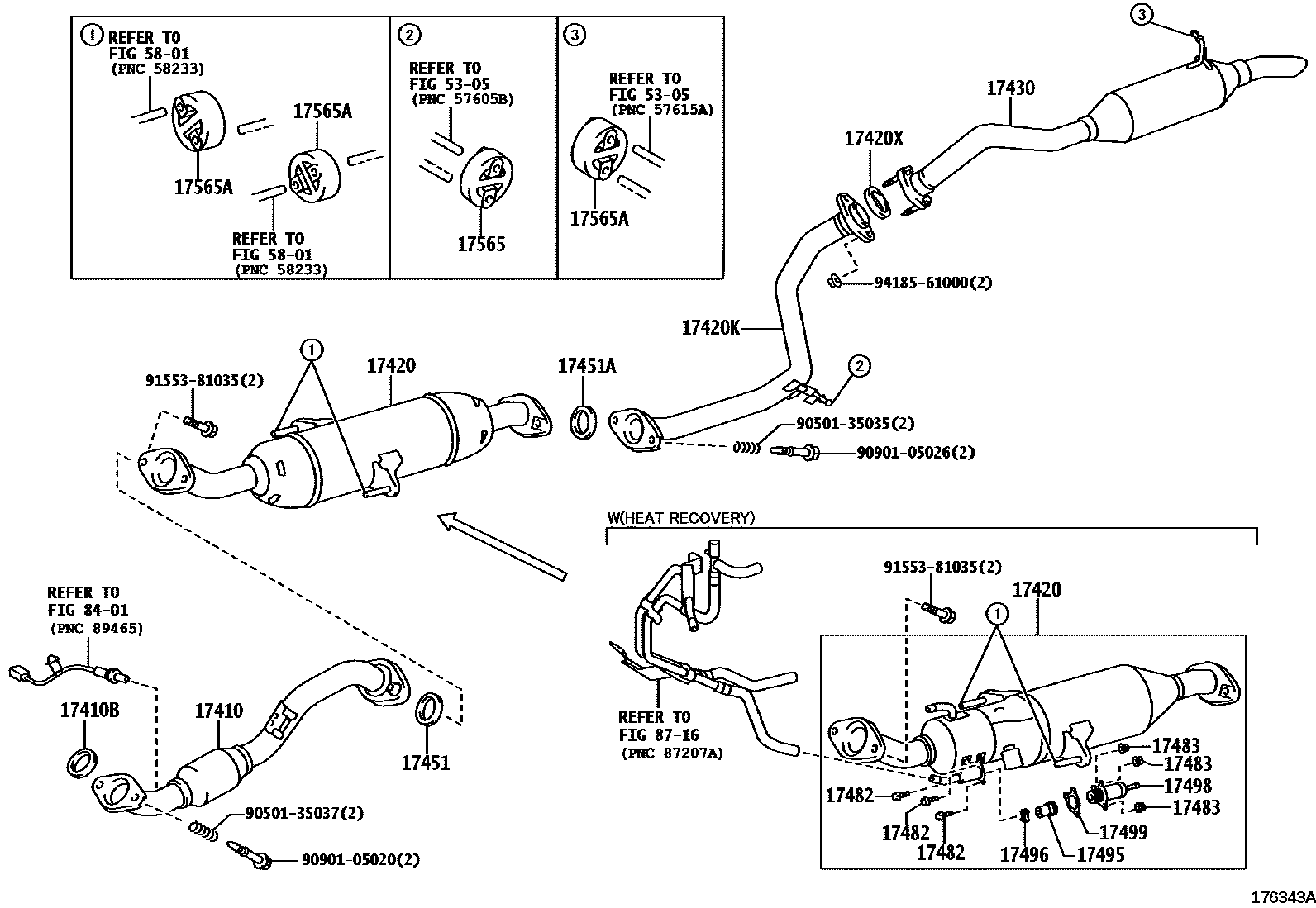Toyota COROLLA Exhaust Pipe EPC diagram — 176343A