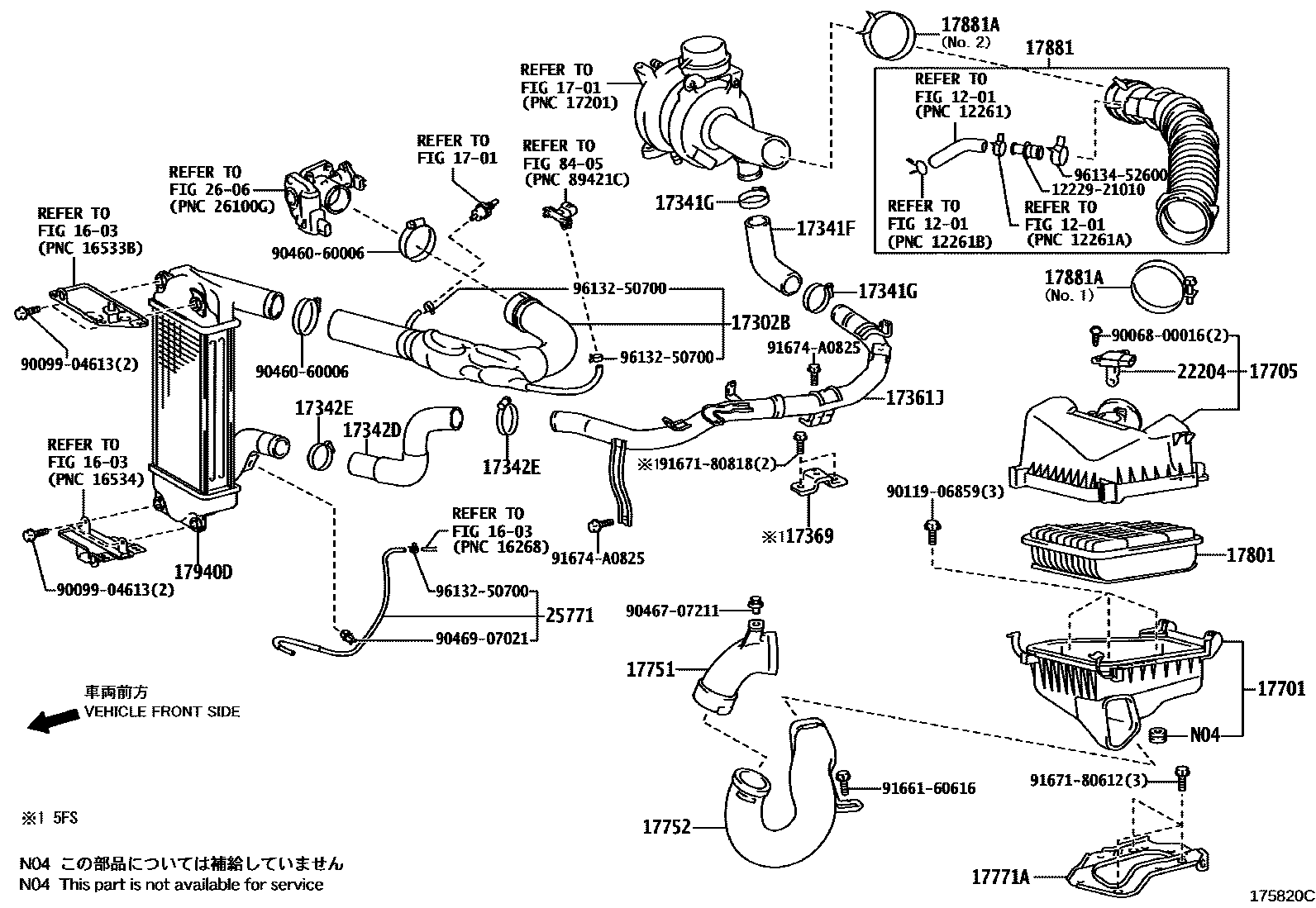 Toyota COROLLA Air Cleaner EPC diagram — 175820C