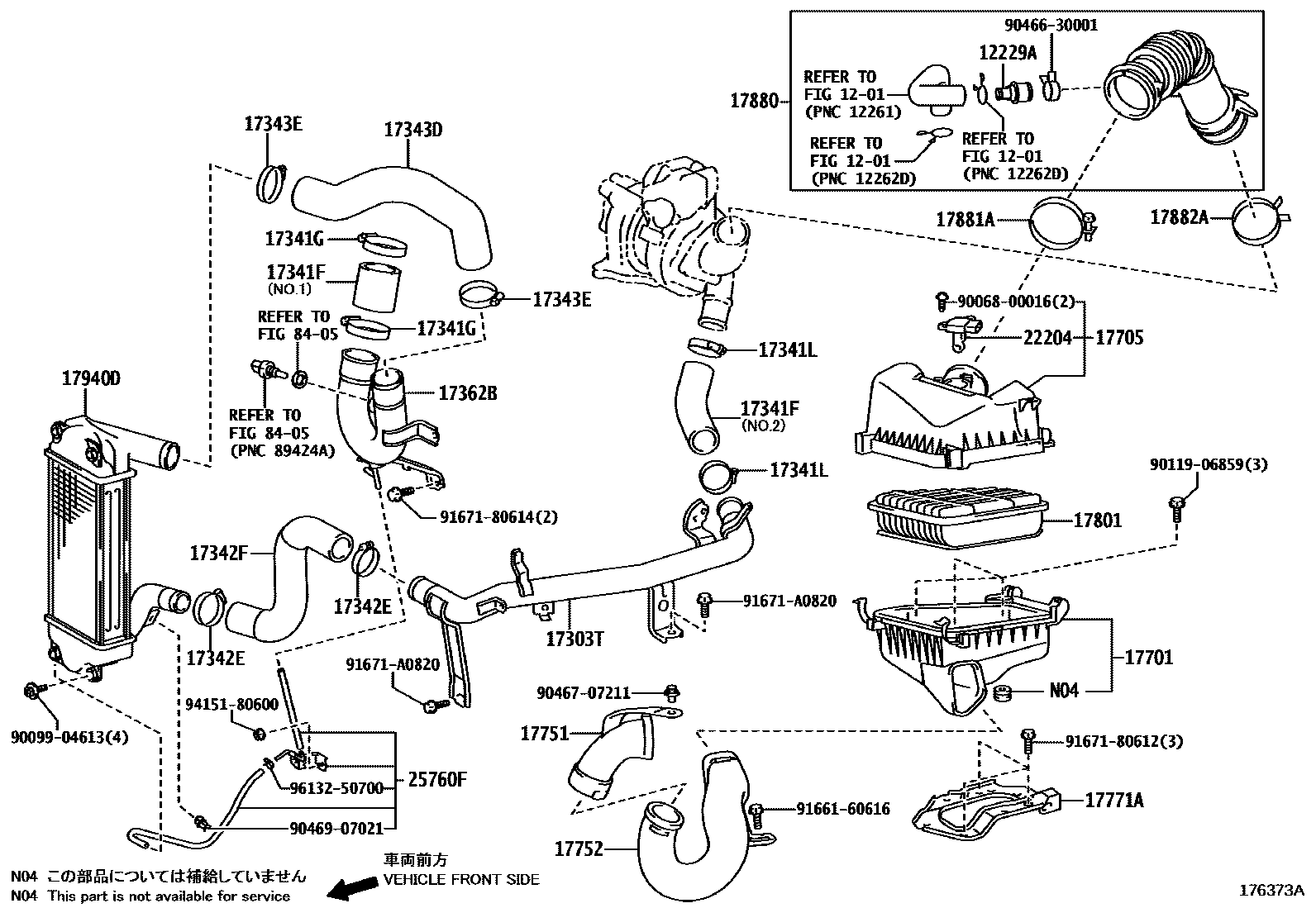 Toyota COROLLA Air Cleaner EPC diagram — 176373A