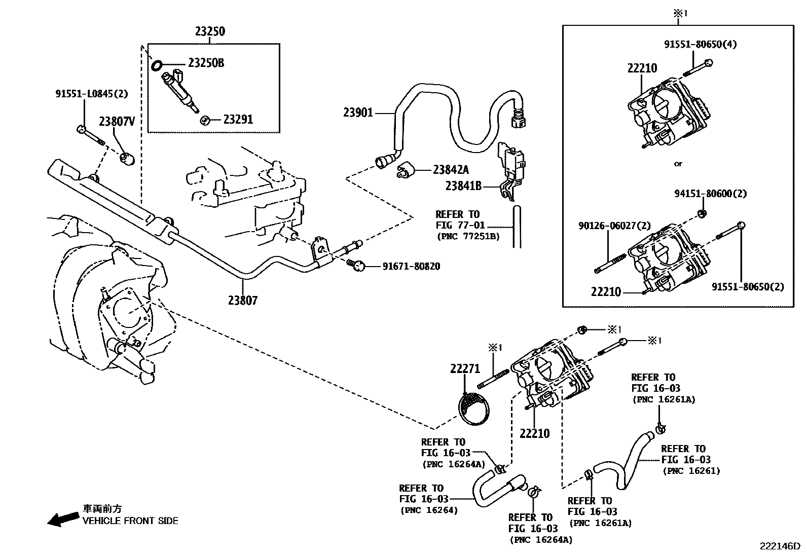 Toyota COROLLA 燃油喷射系统 EPC diagram — 222146D