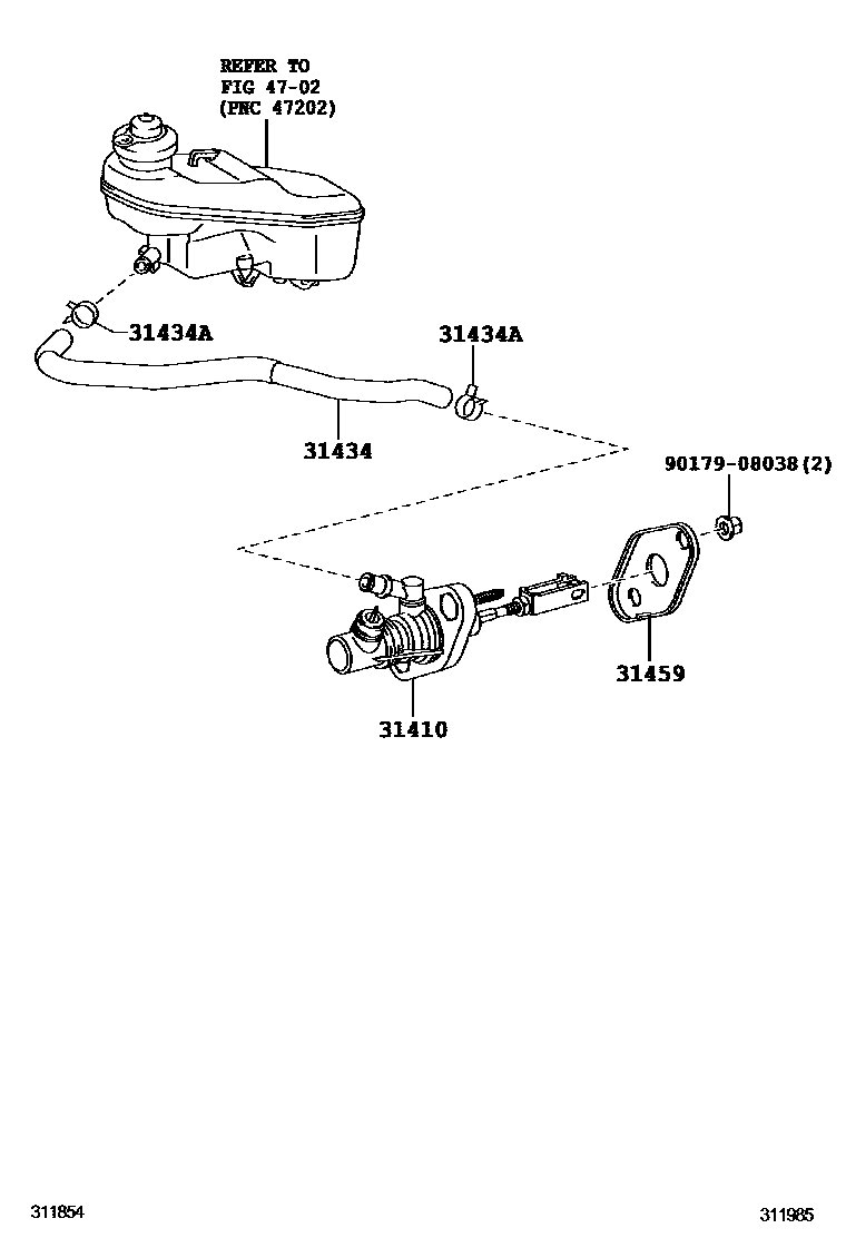 Toyota COROLLA 离合器总泵 EPC diagram — 311985
