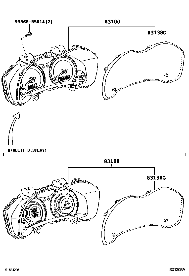 Toyota COROLLA 仪表 EPC diagram — 831303A