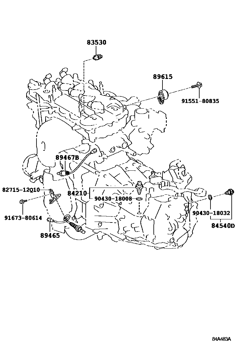 Toyota COROLLA 开关和继电器和ECU EPC diagram — 84A483A