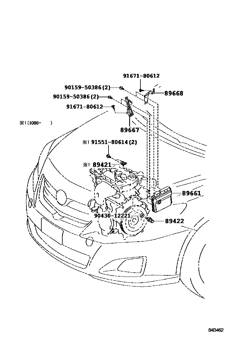 Toyota COROLLA 电子燃油喷射系统 EPC diagram — 84B462