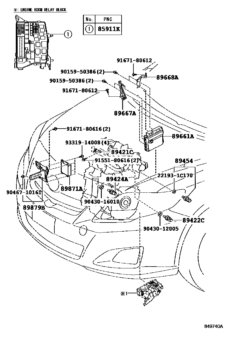 Toyota COROLLA 电子控制柴油机(ECD) EPC diagram — 849740A