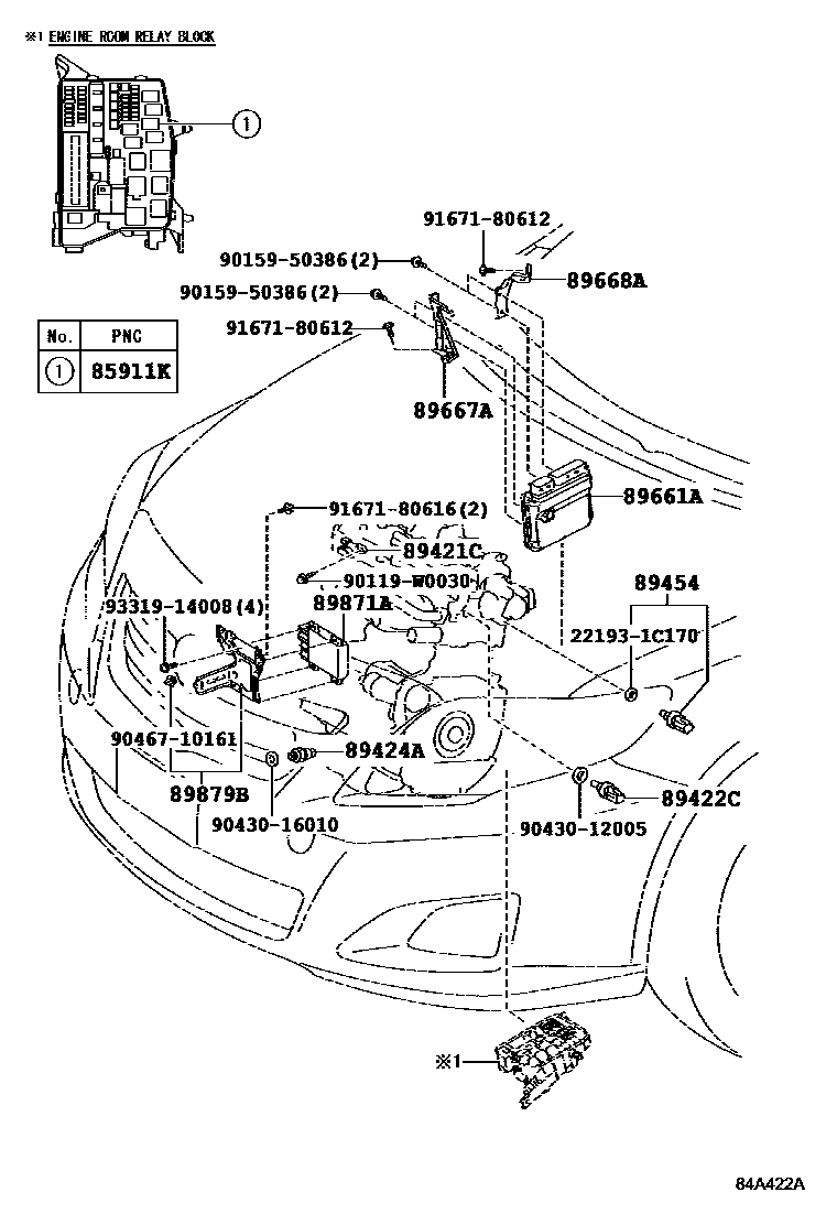 Toyota COROLLA 电子控制柴油机(ECD) EPC diagram — 84A422A