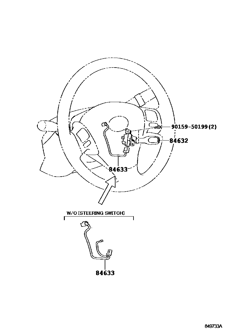 Toyota COROLLA 巡航控制(自动行驶) EPC diagram — 849733A