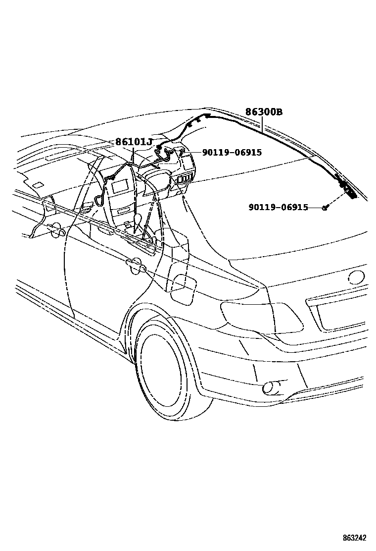 Toyota COROLLA antenna EPC diagram — 863242