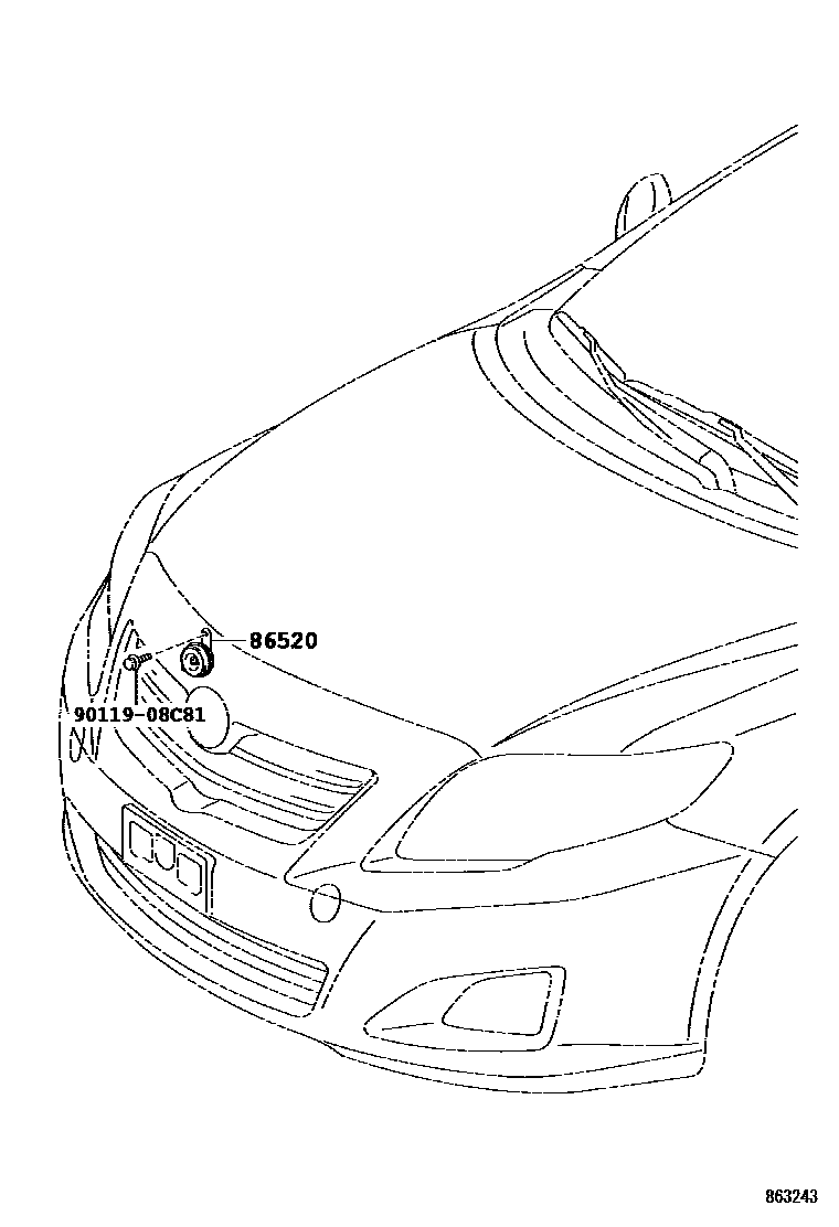Toyota COROLLA 喇叭 EPC diagram — 863243