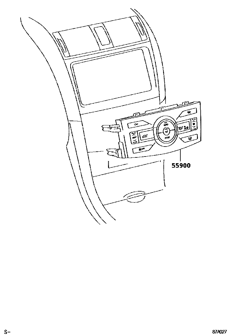 Toyota COROLLA 暖风和空调系统 - 控制器和风管 EPC diagram — 87A027