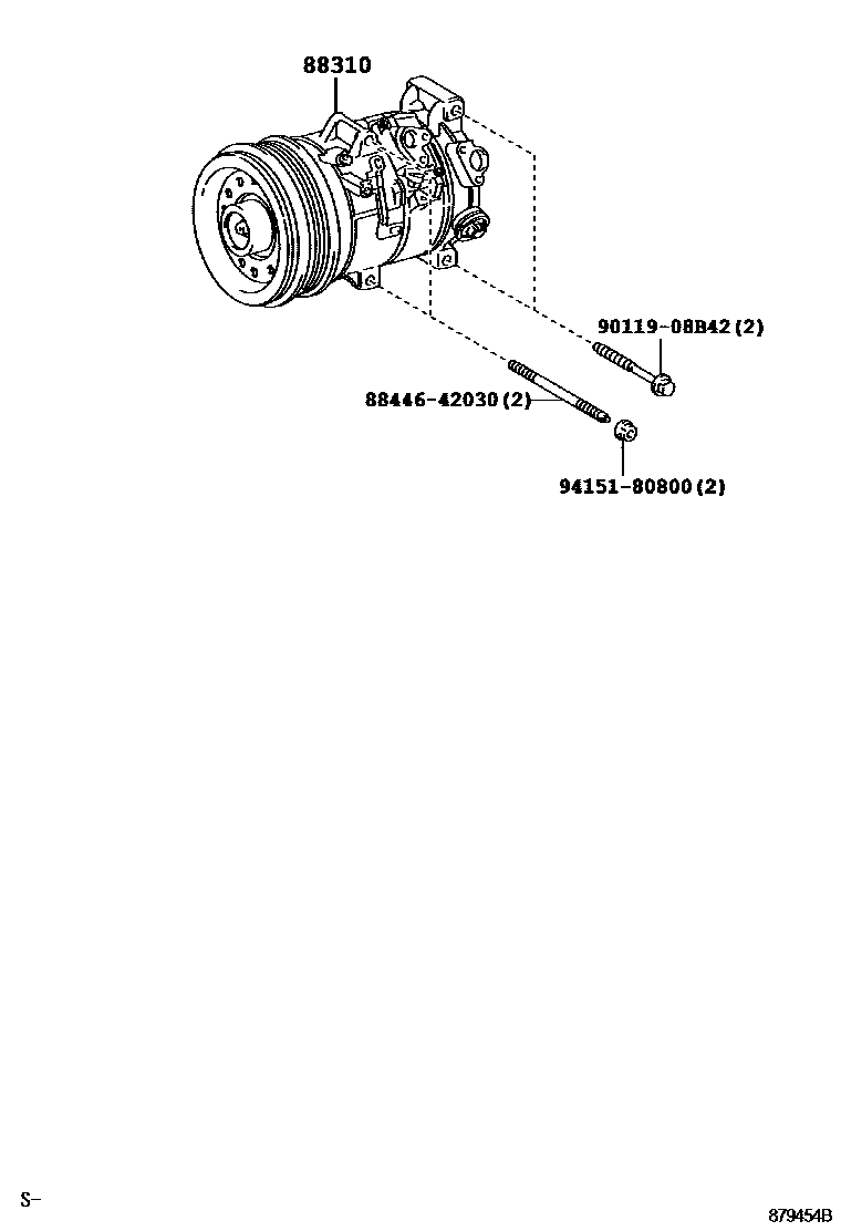Toyota COROLLA Heating & Air Conditioning - Compressor EPC diagram — 879454B